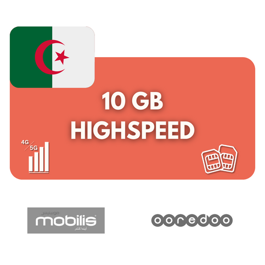 10 gigabyte datavolume Algerije (30 dagen)