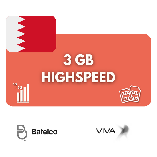 3 gigabytes of data volume Bahrain (30 days)