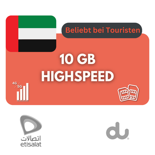 10 gigabytes of data volume Dubai (30 days)