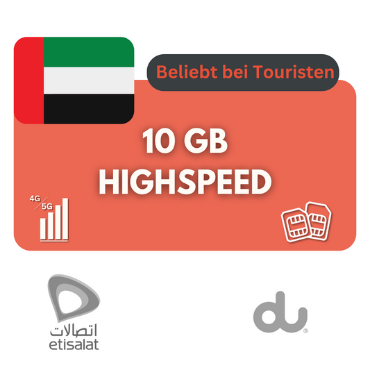 10 Gigabyte Datenvolumen Dubai (30 Tage)