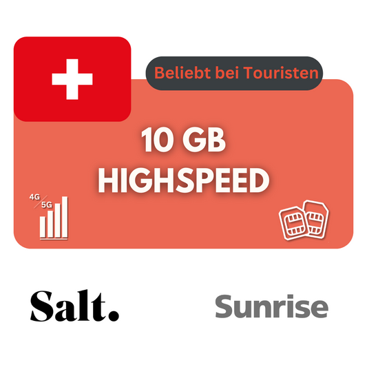 10 Gigabyte Datenvolumen Schweiz (30 Tage)