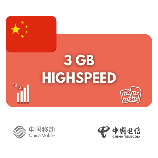 3 Gigabyte Datenvolumen China (15 Tage)