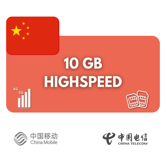 10 gigabytes of data volume China (30 days)