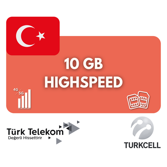 10 Gigabyte Datenvolumen Türkei (30 Tage)