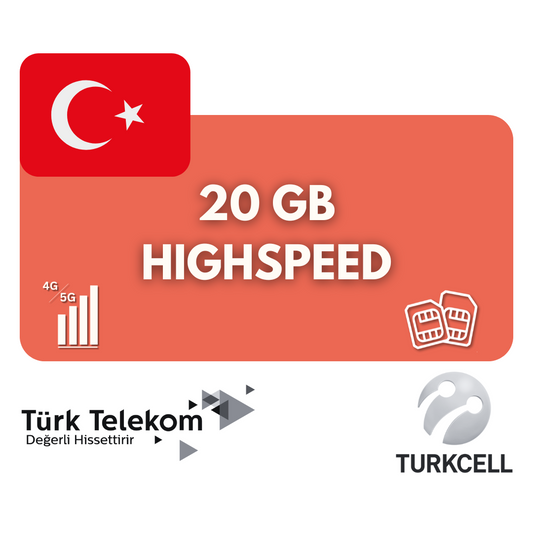 20 Gigabyte Datenvolumen Türkei (30 Tage)