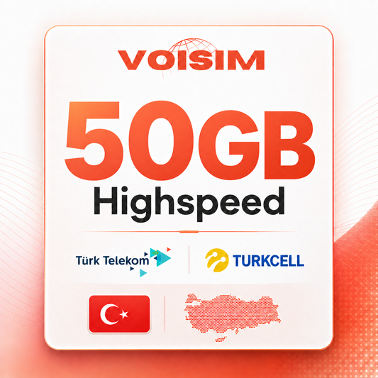 50 gigabytes of data volume Türkiye (180 days)