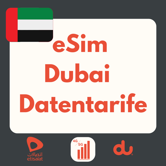 VAE/Dubai eSIM: LTE | 4G | 5G Datenpakete     ab