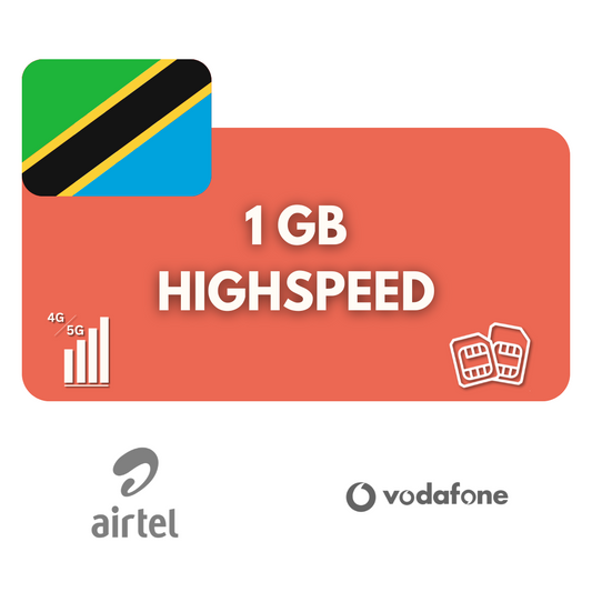 1 gigabyte of data volume Tanzania (7 days)