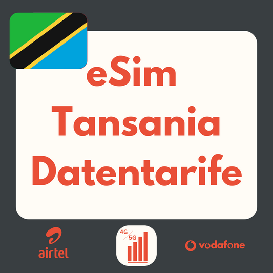 Tanzania eSIM: LTE | 4G | 5G data-abonnementen 