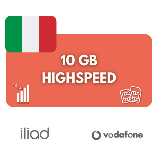 10 gigabytes of data volume Italy (30 days)