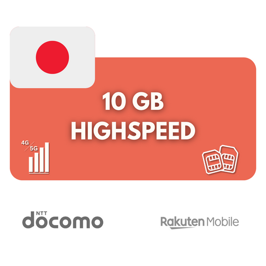 10 gigabytes of data volume Japan (30 days)