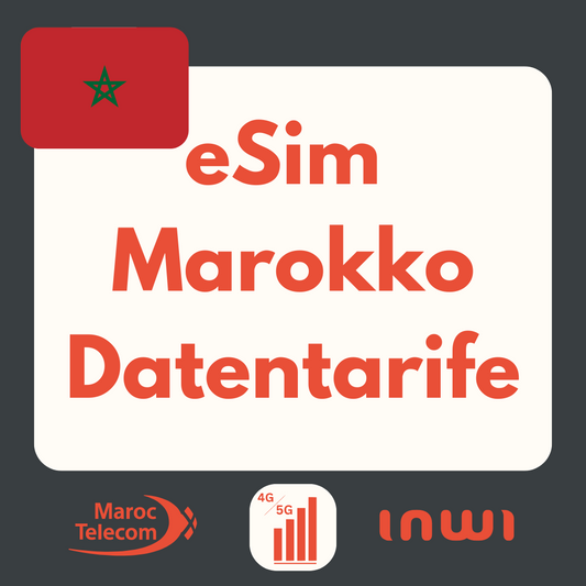 Marokko eSIM: LTE | 4G | 5G Datenpakete