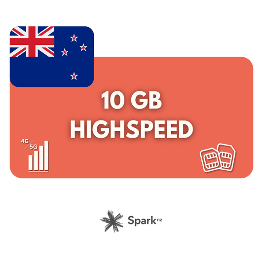 10 gigabytes of data volume New Zealand (30 days)