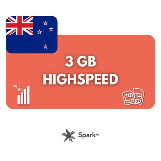 3 gigabytes of data volume New Zealand (15 days)