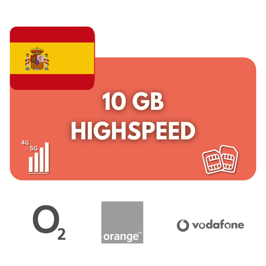 10 gigabytes of data volume Spain (30 days)