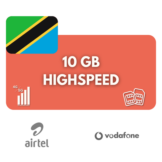 10 Gigabyte Datenvolumen Tansania (30 Tage)
