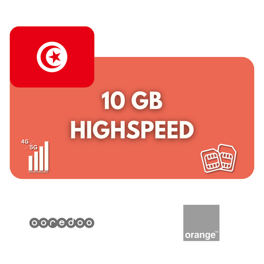 10 Gigabyte Datenvolumen Tunesien (30 Tage)