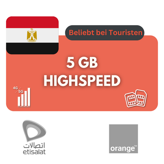 5 Gigabyte Datenvolumen Ägypten (30Tage)