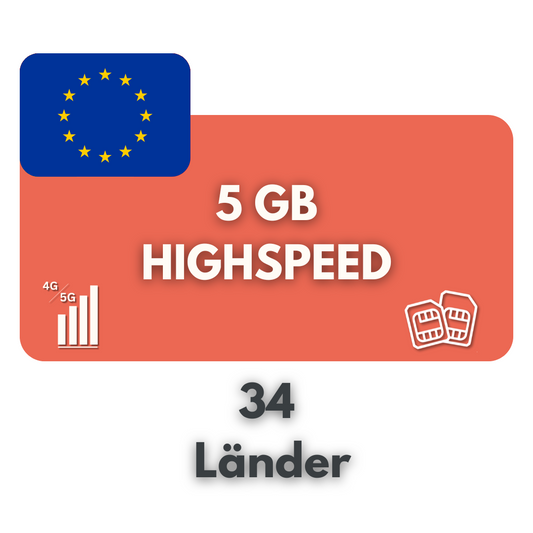 5 Gigabyte Datenvolumen Europa (30 Tage)