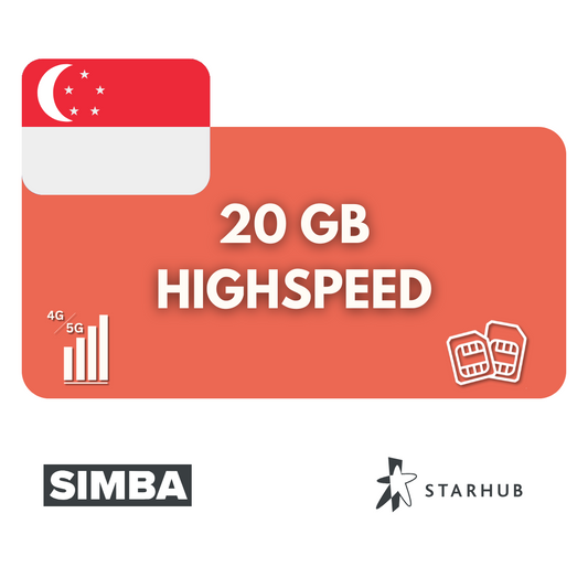 20 Gigabyte Datenvolumen Singapur (30 Tage)
