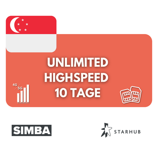 Unlimited Datenvolumen Singapur 10 Tage