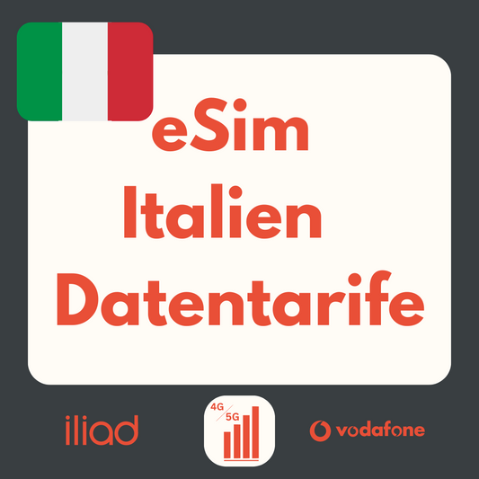 Italien eSIM: LTE | 4G | 5G Datenpakete