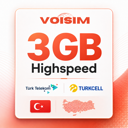 3 gigabytes of data volume Türkiye (15 days)